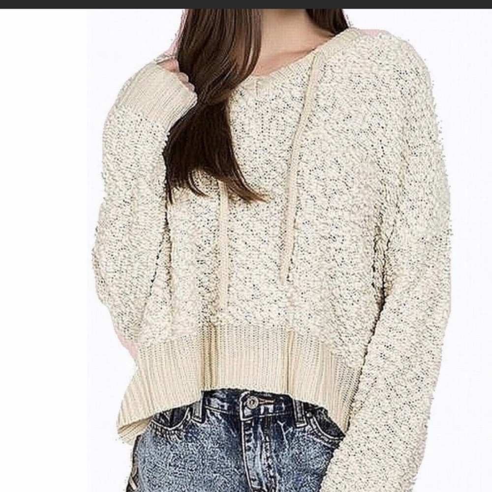 💋POL popcorn knit hooded oversized sweater💋